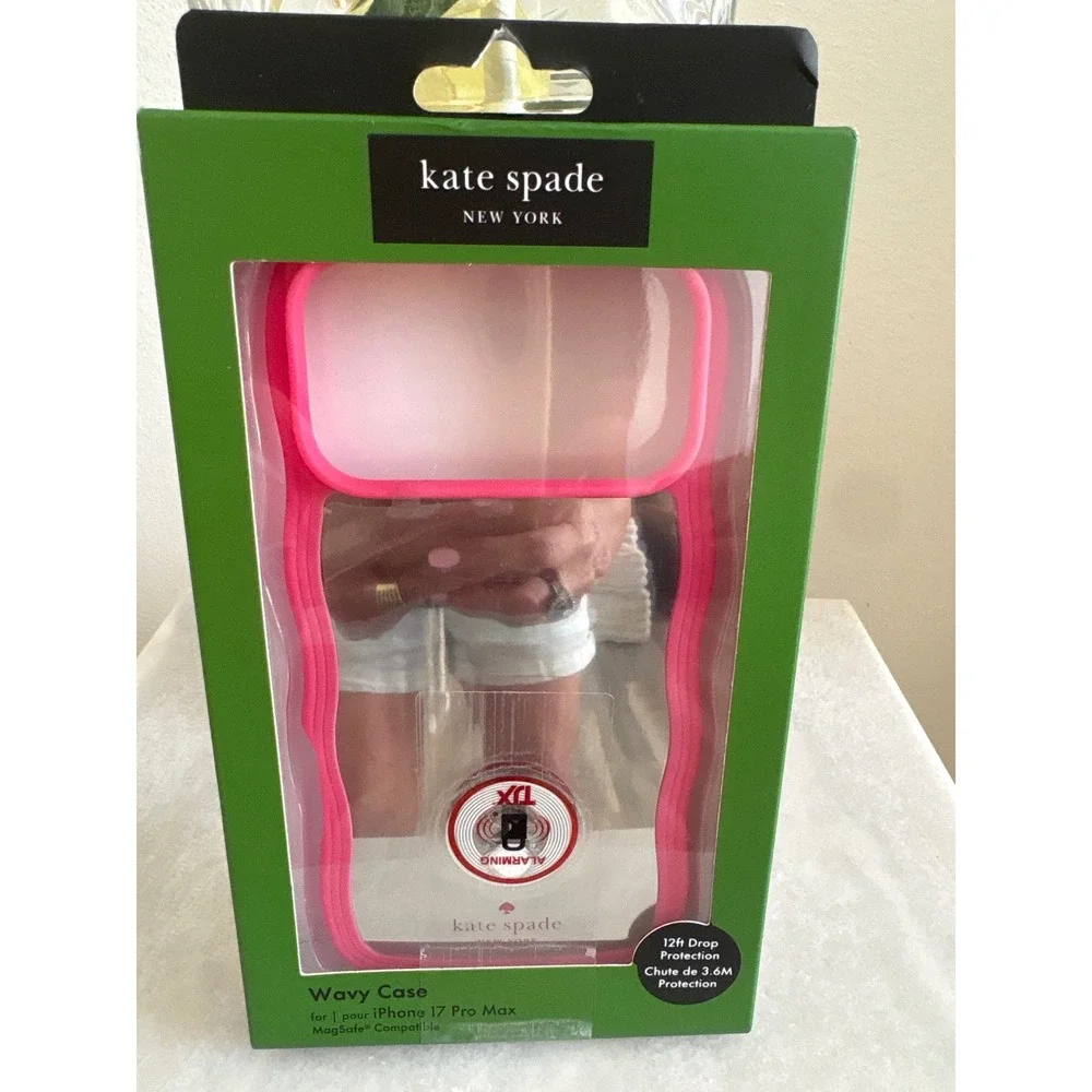 Kate Spade Wavy Case iPhone 17 Pro Max MagSafe Hot Pink Mirror Protective Cover